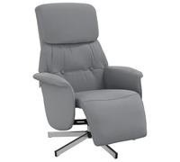 vidaXL Poltrona Reclinabile con Poggiapiedi Grigio Chiaro in Tessuto