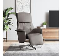 vidaXL Poltrona Reclinabile con Poggiapiedi Tortora in Tessuto