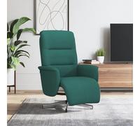 vidaXL Poltrona Reclinabile con Poggiapiedi Verde Scuro in Tessuto