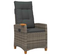 vidaXL Poltrona reclinabile con tavolino 62 x 64 x 112 cm polyrattan