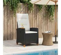 vidaXL Poltrona reclinabile con tavolino polyrattan