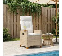 vidaXL Poltrona reclinabile con tavolino polyrattan