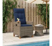 vidaXL Poltrona reclinabile con tavolino polyrattan