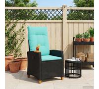 vidaXL Poltrona reclinabile con tavolino polyrattan