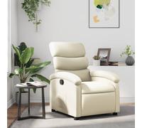 vidaXL Poltrona Reclinabile Crema in Similpelle