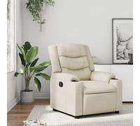 vidaXL Poltrona Reclinabile Crema in Similpelle