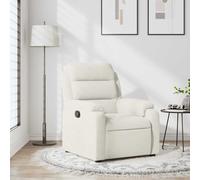 vidaXL Poltrona Reclinabile Crema in Velluto