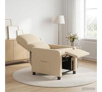 vidaXL Poltrona reclinabile Crema Tessuto