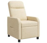 vidaXL Poltrona reclinabile Crema Tessuto