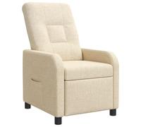 vidaXL Poltrona reclinabile Crema Tessuto