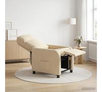 vidaXL Poltrona reclinabile Crema Tessuto