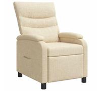 vidaXL Poltrona reclinabile Crema Tessuto