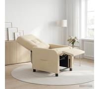 vidaXL Poltrona reclinabile Crema Tessuto