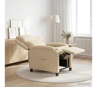 vidaXL Poltrona reclinabile Crema Tessuto
