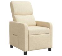 vidaXL Poltrona reclinabile Crema Tessuto