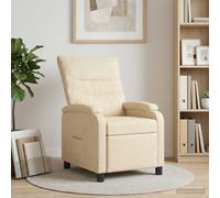 vidaXL Poltrona reclinabile Crema Tessuto