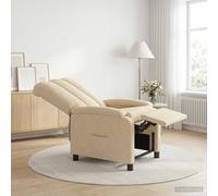 vidaXL Poltrona reclinabile Crema Tessuto