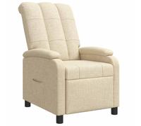 vidaXL Poltrona reclinabile Crema Tessuto