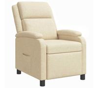 vidaXL Poltrona reclinabile Crema Tessuto
