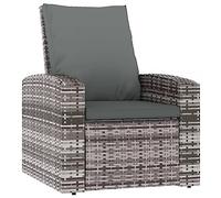 vidaXL Poltrona Reclinabile da Giardino con Cuscini Polyrattan Grigia