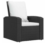 AX Poltrona Reclinabile 2 Cuscini Crema Polyrattan Nero Braccioli Seduta 364105