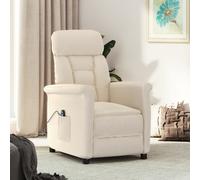 vidaXL Poltrona Reclinabile Elettrica Beige in Microfibra