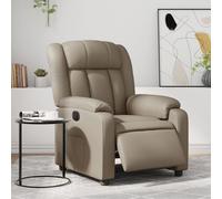 vidaXL Poltrona Reclinabile Elettrica Cappuccino in Similpelle