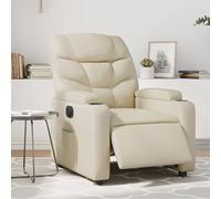 vidaXL Poltrona Reclinabile Elettrica Crema in Similpelle