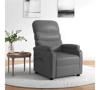 vidaXL Poltrona Reclinabile Elettrica Grigia in Similpelle