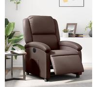vidaXL Poltrona Reclinabile Elettrica Marrone in Similpelle