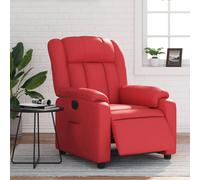 vidaXL Poltrona Reclinabile Elettrica Rossa in Similpelle