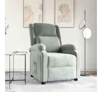 vidaXL Poltrona Reclinabile Grigio Chiaro in Velluto