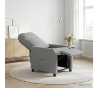 vidaXL Poltrona reclinabile Grigio Chiaro Tessuto