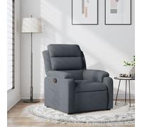 vidaXL Poltrona Reclinabile Grigio Scuro in Velluto