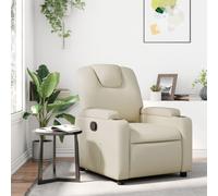 vidaXL Poltrona reclinabile in similpelle color crema