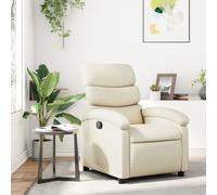 vidaXL Poltrona reclinabile in similpelle color crema