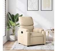 vidaXL Poltrona reclinabile in tessuto color crema