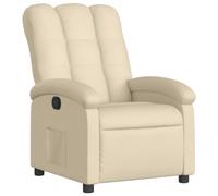 vidaXL Poltrona Reclinabile in Tessuto Crema