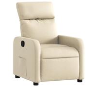 vidaXL Poltrona Reclinabile in Tessuto Crema