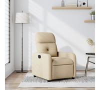 vidaXL Poltrona Reclinabile in Tessuto Crema