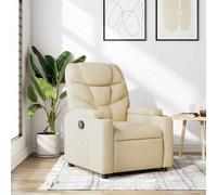 vidaXL Poltrona Reclinabile in Tessuto Crema