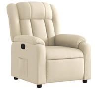 vidaXL Poltrona Reclinabile in Tessuto Crema