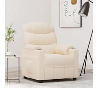 vidaXL Poltrona Reclinabile in Tessuto Crema