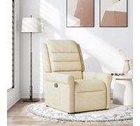 vidaXL Poltrona Reclinabile in Tessuto Crema