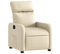 vidaXL Poltrona Reclinabile in Tessuto Crema