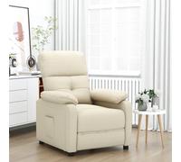 vidaXL Poltrona Reclinabile in Tessuto Crema