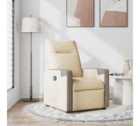 vidaXL Poltrona Reclinabile in Tessuto Crema