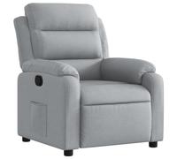 vidaXL Poltrona Reclinabile in Tessuto Grigio Chiaro