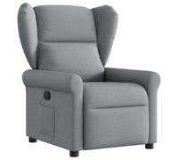 vidaXL Poltrona Reclinabile in Tessuto Grigio Chiaro