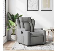 vidaXL Poltrona Reclinabile in Tessuto Grigio Chiaro